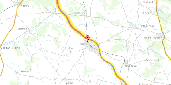 Trafikstøjkort på Vibevej 72, 7330 Brande