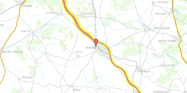 Trafikstøjkort på Vibevej 75, 7330 Brande