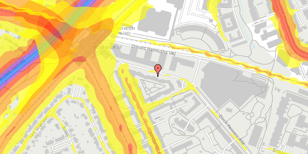 Trafikstøjkort på Dirch Passers Allé 19A, kl. , 2000 Frederiksberg