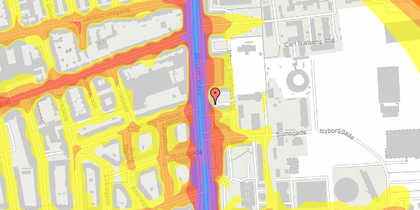 Trafikstøjkort på Østerbrogade 200, 5. th, 2100 København Ø