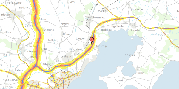 Trafikstøjkort på Lauritshøj 42, 8541 Skødstrup