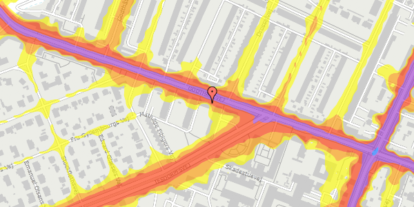 Trafikstøjkort på Godthåbsvej 93A, st. 1, 2000 Frederiksberg