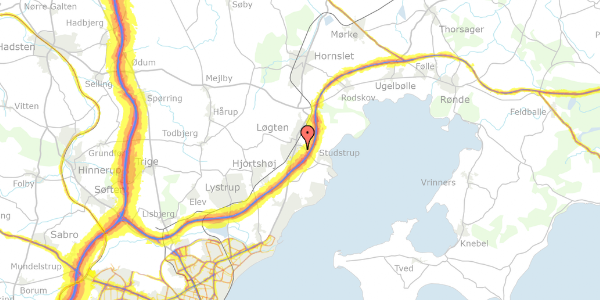 Trafikstøjkort på Lauritshøj 224, 8541 Skødstrup