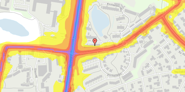 Trafikstøjkort på Emiliedalsvej 1, 1. 2, 8270 Højbjerg