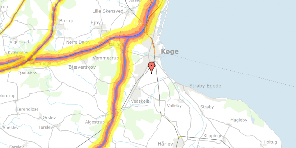 Trafikstøjkort på Hf. Kildemosegård I 101, 4600 Køge