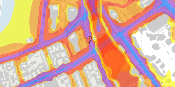 Trafikstøjkort på Vester Farimagsgade 1, kl. , 1606 København V