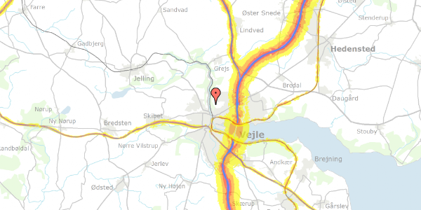 Trafikstøjkort på Nordlyvej 5, 7100 Vejle