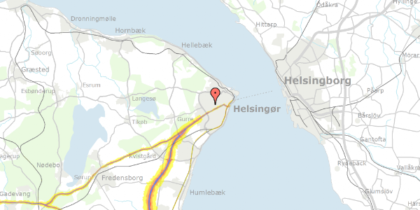 Trafikstøjkort på Lathyrusvej 14, 3000 Helsingør