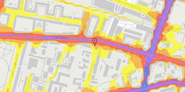 Trafikstøjkort på Lindevangs Alle 15B, 1. mf, 2000 Frederiksberg