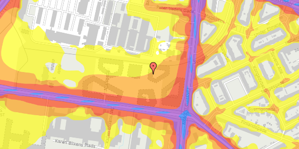 Trafikstøjkort på Faste Batteri Vej 90, kl. , 2300 København S