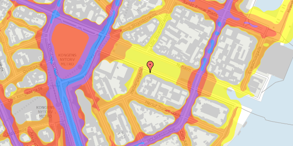 Trafikstøjkort på Nyhavn 4, st. , 1051 København K