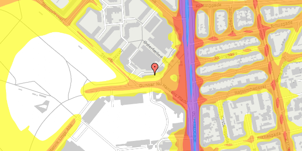 Trafikstøjkort på Østerfælled Torv 5, 1. , 2100 København Ø