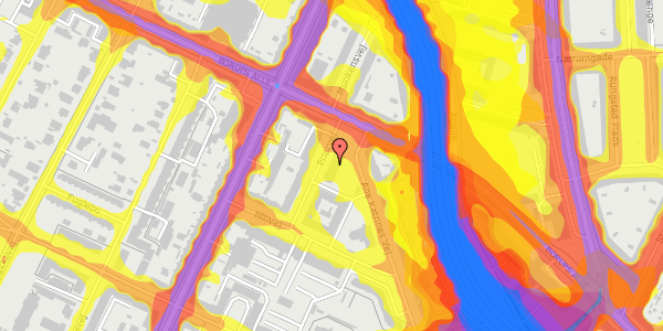 Trafikstøjkort på Priorvej 12, 2000 Frederiksberg