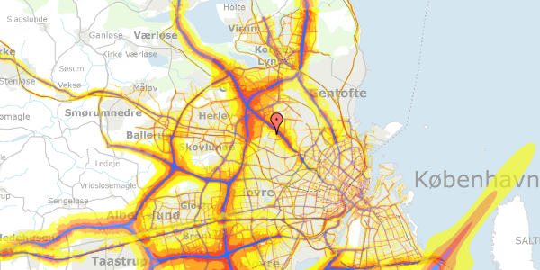 Trafikstøjkort på Midtfløjene 1, kl. , 2700 Brønshøj