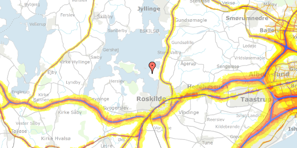 Trafikstøjkort på Fiskervejen 81, 4000 Roskilde