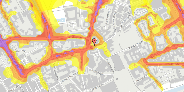 Trafikstøjkort på Gravene 9, 5000 Odense C