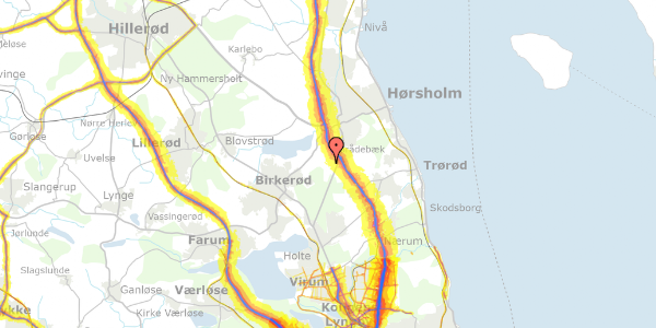 Trafikstøjkort på Nedenomsvej 20, 1. , 2970 Hørsholm