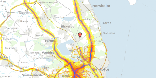 Trafikstøjkort på Rudersdalsvej 41, 2840 Holte