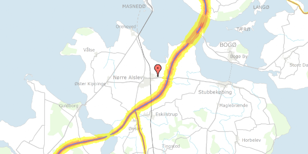 Trafikstøjkort på Cargovej 16, 4840 Nørre Alslev