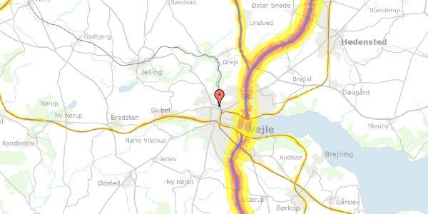 Trafikstøjkort på Gl Jellingvej 8B, 7100 Vejle