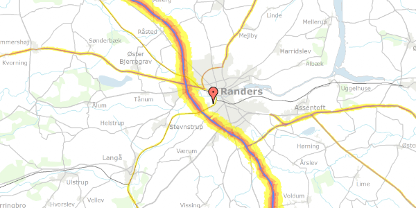 Trafikstøjkort på Dildkæret 26, 8940 Randers SV