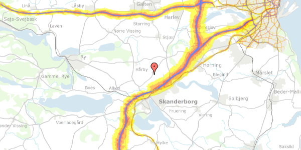 Trafikstøjkort på Foerlevvej 2D, 8660 Skanderborg