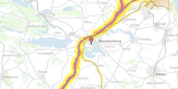 Trafikstøjkort på Sortesøvej 20, . 1, 8660 Skanderborg