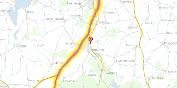 Trafikstøjkort på Forsamlingshusvej 4, 9530 Støvring