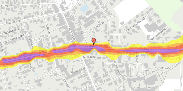 Trafikstøjkort på Østergade 13C, st. , 9460 Brovst