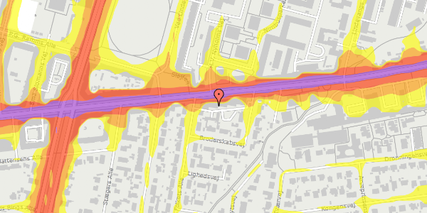 Trafikstøjkort på Peter Bangs Vej 39, 2000 Frederiksberg