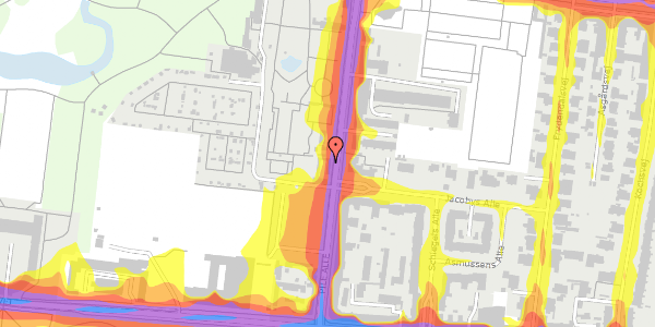 Trafikstøjkort på Pile Alle 10, 2000 Frederiksberg