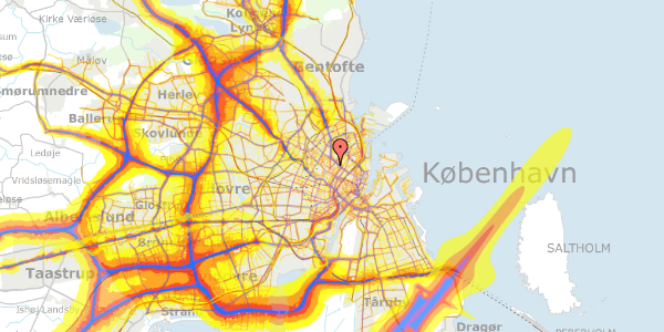 Trafikstøjkort på Blegdamsvej 1B, 2200 København N