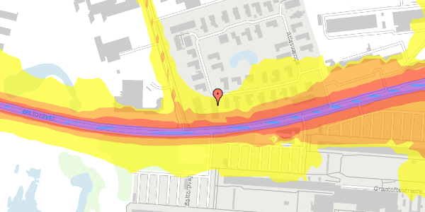 Trafikstøjkort på Atlasvænge 15H, 2750 Ballerup