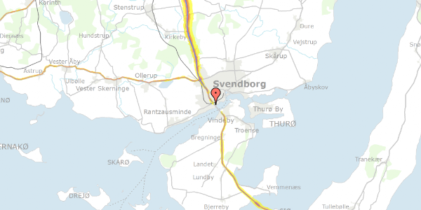 Trafikstøjkort på Sonnesvej 3A, 5700 Svendborg