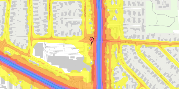 Trafikstøjkort på Rugvang 34, 5210 Odense NV