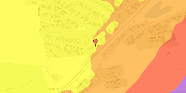 Trafikstøjkort på Havevænget 7B, 4682 Tureby