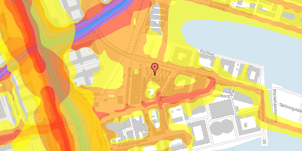 Trafikstøjkort på Kielgade 3, 2150 Nordhavn