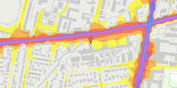 Trafikstøjkort på Peter Bangs Vej 9A, 4. , 2000 Frederiksberg