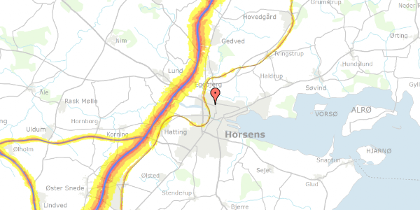 Trafikstøjkort på Vestergade 71, st. , 8700 Horsens