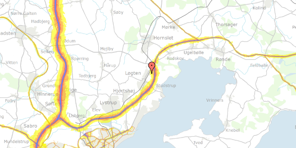 Trafikstøjkort på Grenåvej 744, 8541 Skødstrup