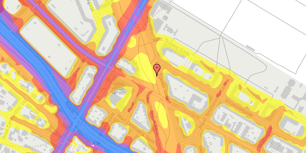 Trafikstøjkort på Hans Egedes Gade 8, 2200 København N