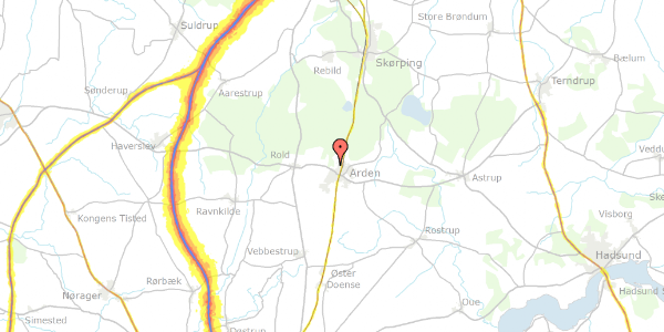 Trafikstøjkort på Hesselholt Skovhuse 31, 9510 Arden