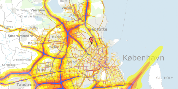 Trafikstøjkort på Bispebjerg Torv 1, 2400 København NV