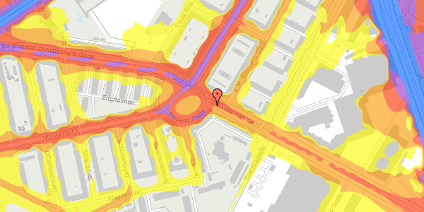 Trafikstøjkort på Mozarts Plads 5, 2450 København SV