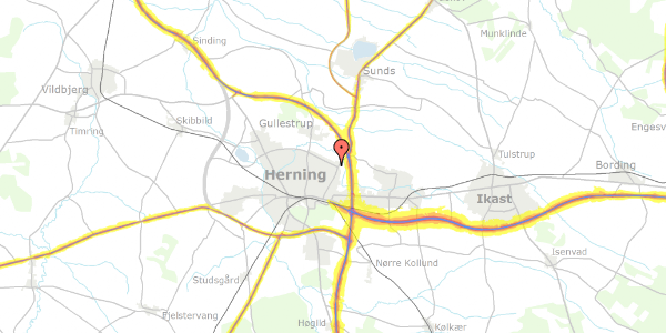 Trafikstøjkort på Rønnevej 3, 7400 Herning