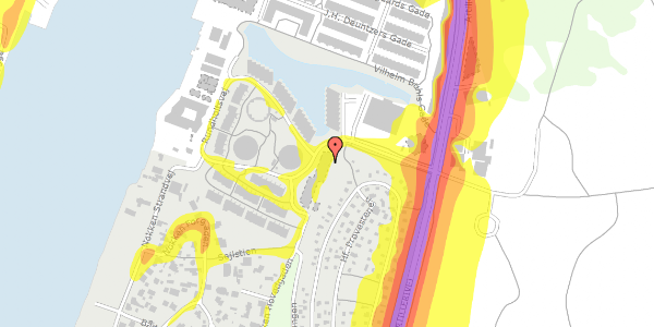 Trafikstøjkort på Rundholtsvej 5, 1. tv, 2300 København S