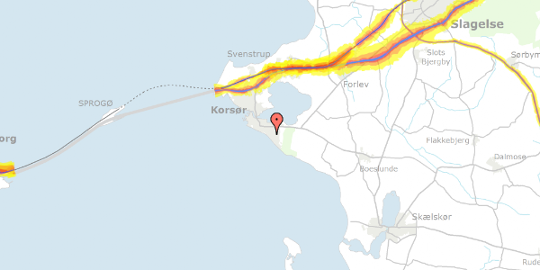 Trafikstøjkort på Strandparken 55, 4220 Korsør