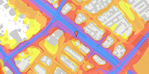 Trafikstøjkort på H.C. Andersens Boulevard 34, 3. , 1553 København V