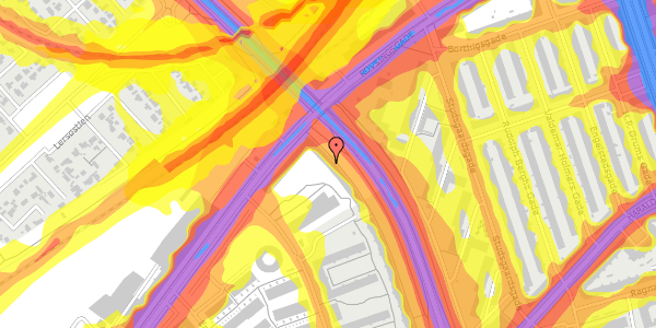 Trafikstøjkort på Rovsingsgade 51, 4. th, 2200 København N