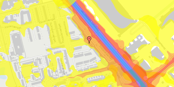 Trafikstøjkort på Firkløverparken 1, 3. th, 2625 Vallensbæk